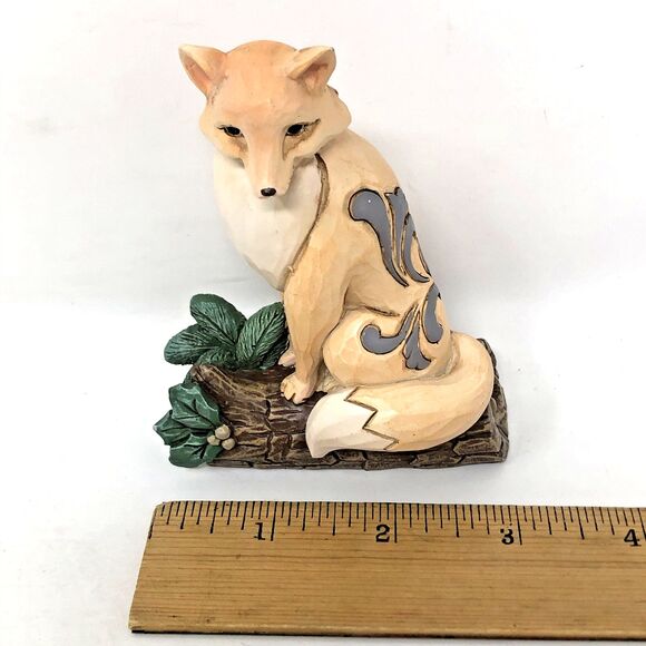 Jim Shore White Woodland Fox on Birch Log Figurine 6011617 Heartwood Creek - Picture 9 of 9